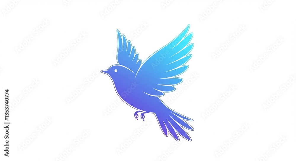 Fototapeta premium Blue Bird in Flight Peace Freedom Hope Nature