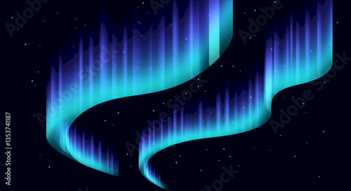 Stunning Aurora Borealis Night Sky Celestial Lights Polar Lights Background