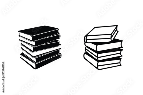 Stacks of Books, Reading, Literature, Knowledge, Library, Education, Study, Learning, Bookshelf, Icon
