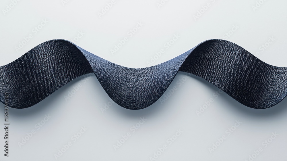 A black ribbon with a textured surface. A black ribbon with a textured surface.