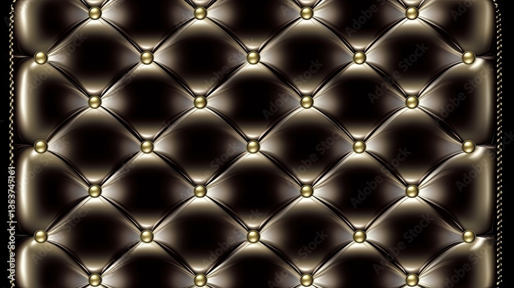 Naklejka premium Dark brown tufted leather upholstery pattern