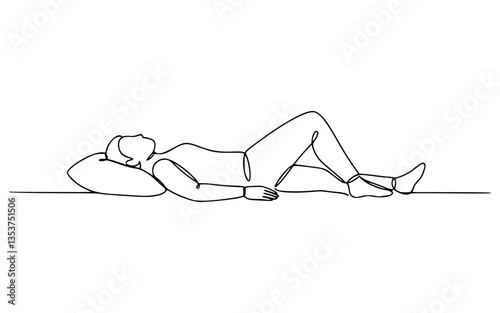 Lying Down Pose Line Art: Capture Relaxation with Minimalist Lines