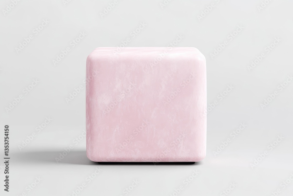 Pink cube-shaped decorative object Pink cube-shaped decorative object