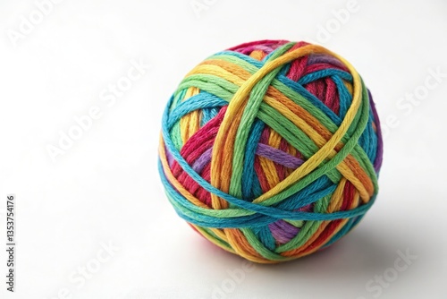 Wallpaper Mural Colorful Yarn Ball Resting on a Plain Surface Generative AI Torontodigital.ca