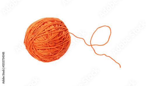 Obraz na płótnie One ball of yarn isolated on white, top view w salonie