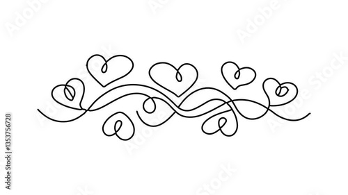  love signs Continuous line draw Full length single line animation