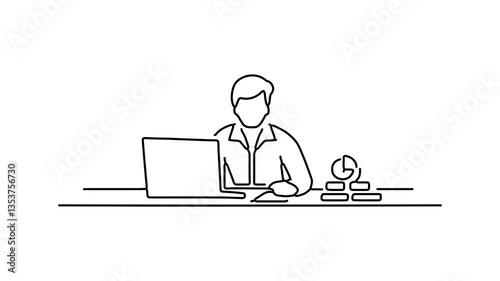 New business project finance investment Continuous line draw Full length single line animation.