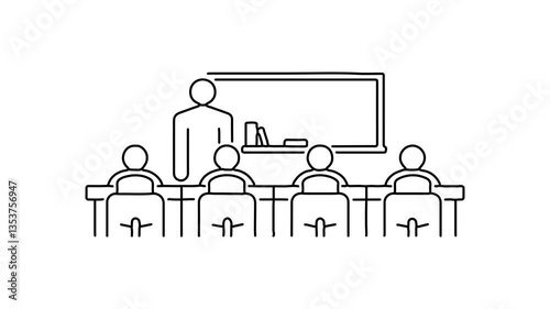 School education concept Continuous line draw Full length single line animation.