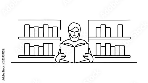  Study in library Continuous line draw Full length single line animation.