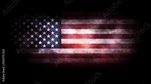 Smoky US Flag for Dark Background.