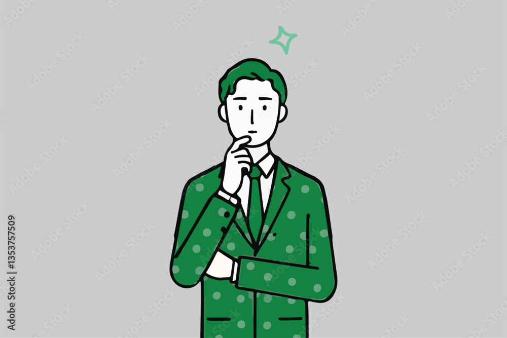 Thinking Man: Idea Generation, Contemplation and Problem Solving, Business Concept. Thinking Man: Idea Generation, Contemplation and Problem Solving, Business Concept.