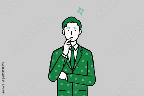 Thinking Man: Idea Generation, Contemplation and Problem Solving, Business Concept. 