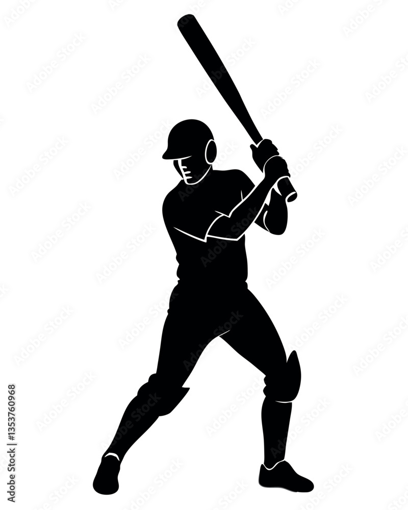 Obraz premium Cricket Batsman Swinging for a Shot , black colour vactor