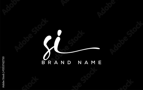 SI letter beauty handwriting vector logo.