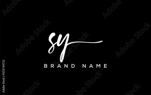 SY letter beauty handwriting vector logo.