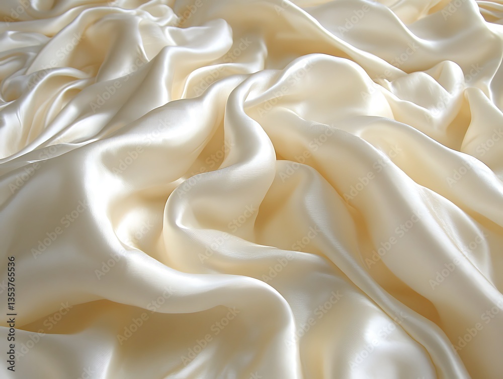 Obraz premium Smooth flowing fabric in a cream color with soft shadows