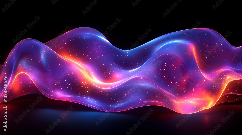 Fototapeta premium Luminous Wave: A Cosmic Dance of Vibrant Hues