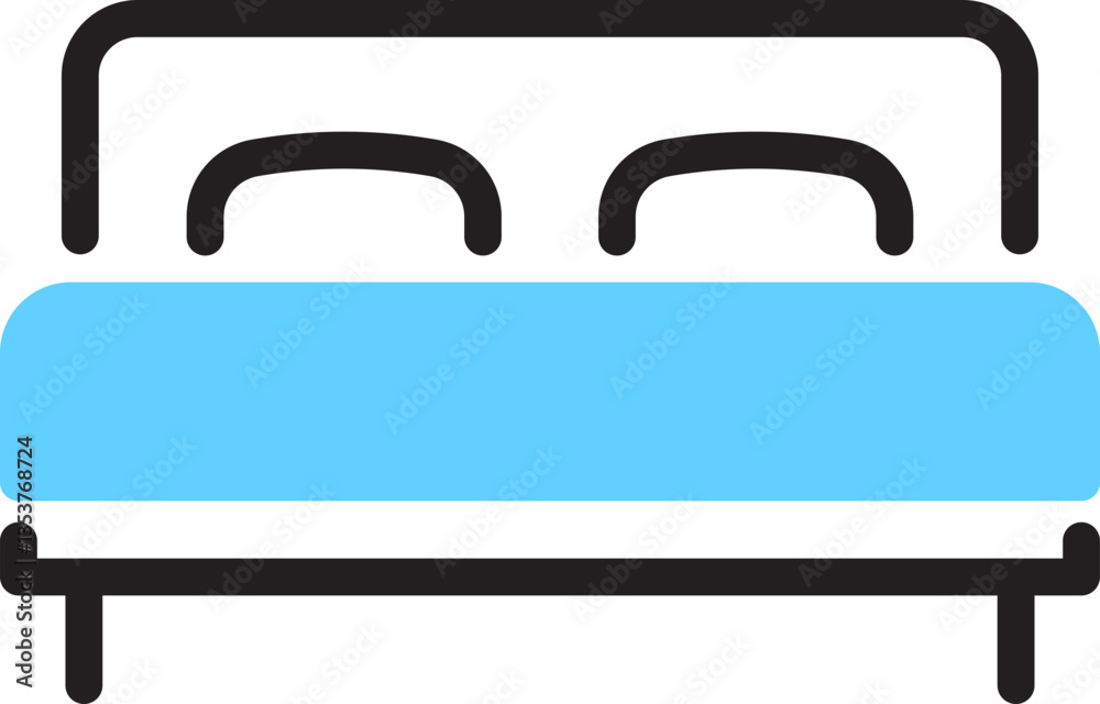 King size bed line icon King size bed line icon