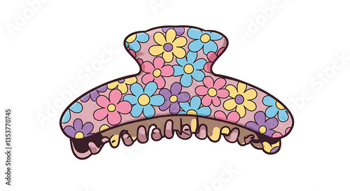 Floral Pattern Hair Claw Clip for Stylish Updos and Hair Styling