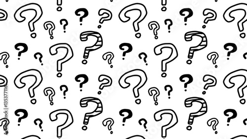 Seamless background illustration with question marks.