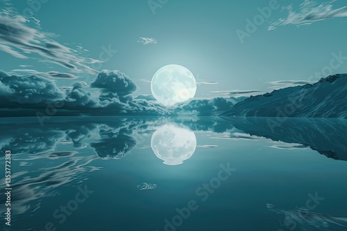 Premium Quality Image of Blue Abstract Dandelion Flower Background Dreamy Dandelion Closeup