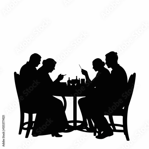 Family gathering around table sharing ethnic dishes, connection