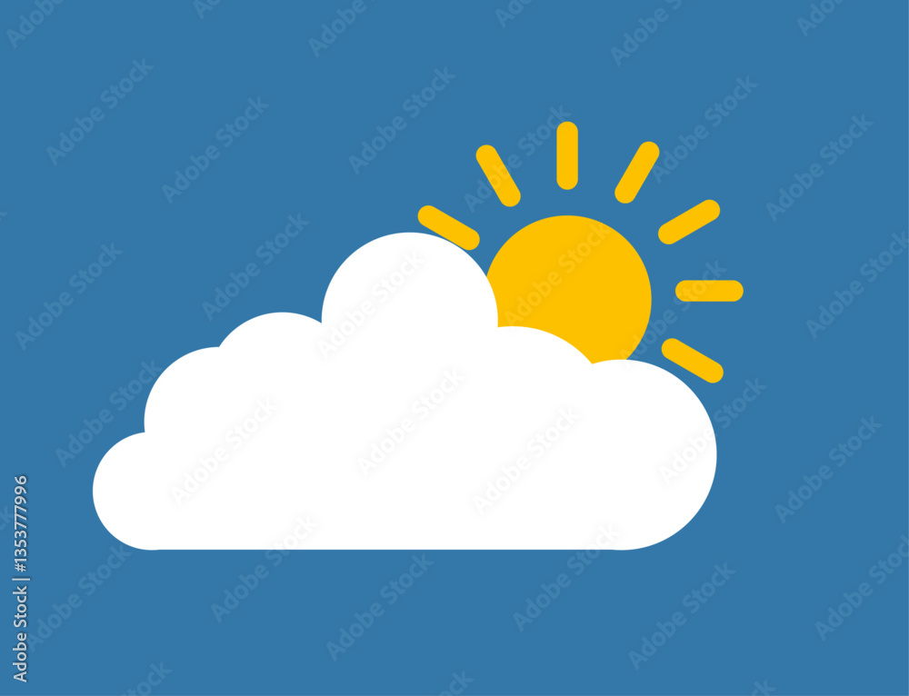 sun and cloud icon. symbol icon weather 