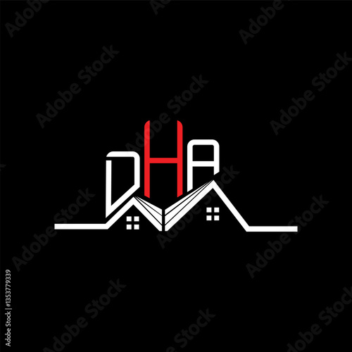 DHA Real State logo design, DHA simple and modern logo. DHA luxurious alphabet design