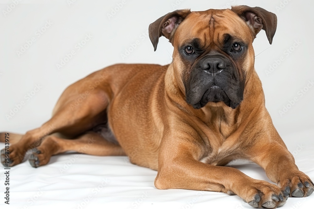 Fototapeta premium Close-up Dog Portrait on Light Background