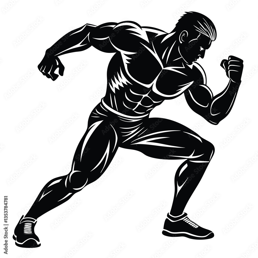 Fototapeta premium Bodybuilder silhouette vector
