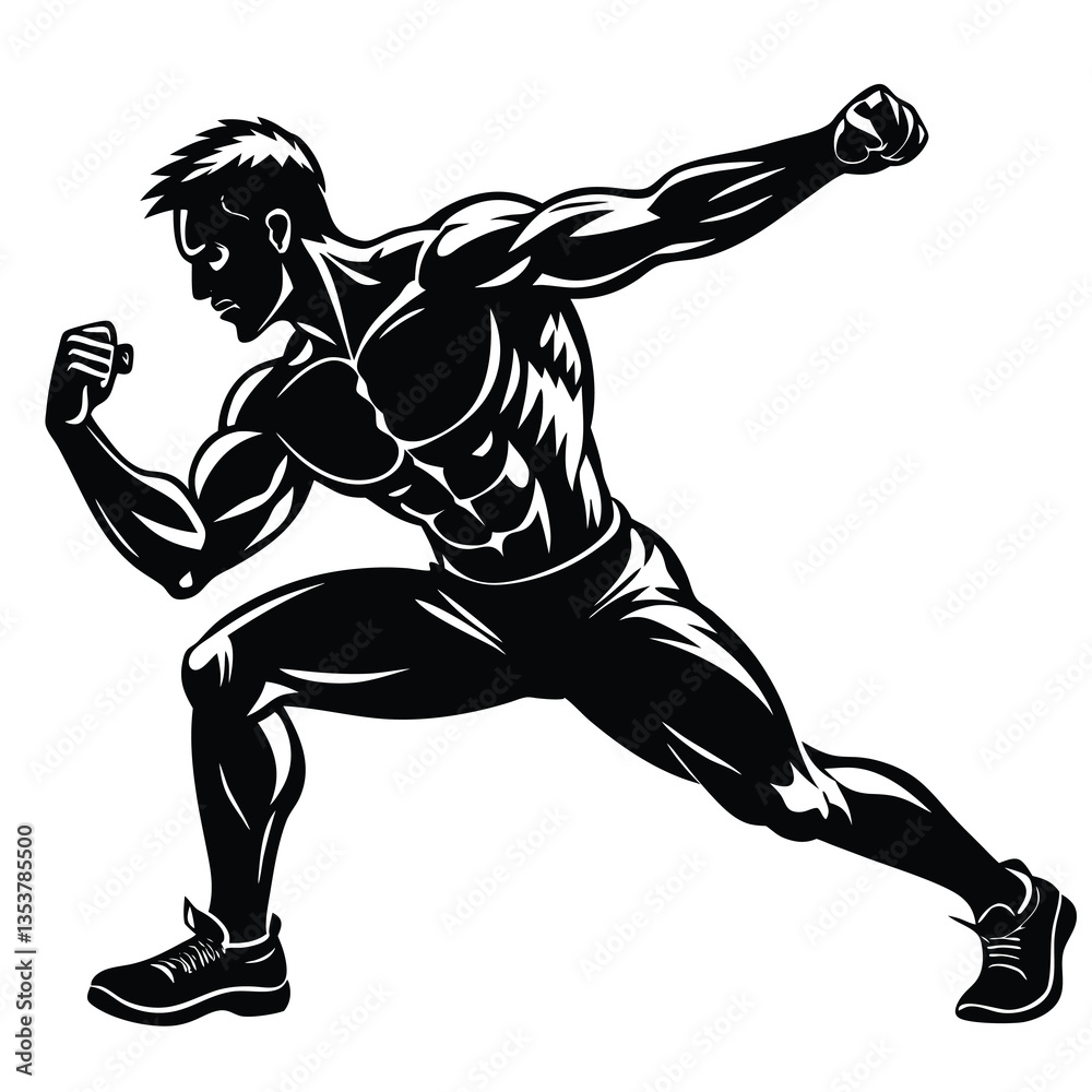 Fototapeta premium Bodybuilder silhouette vector