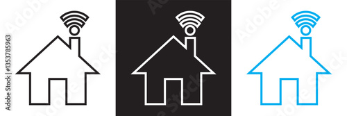 Home automation icon. Vector illustration. isolated on white and black background. EPS 10