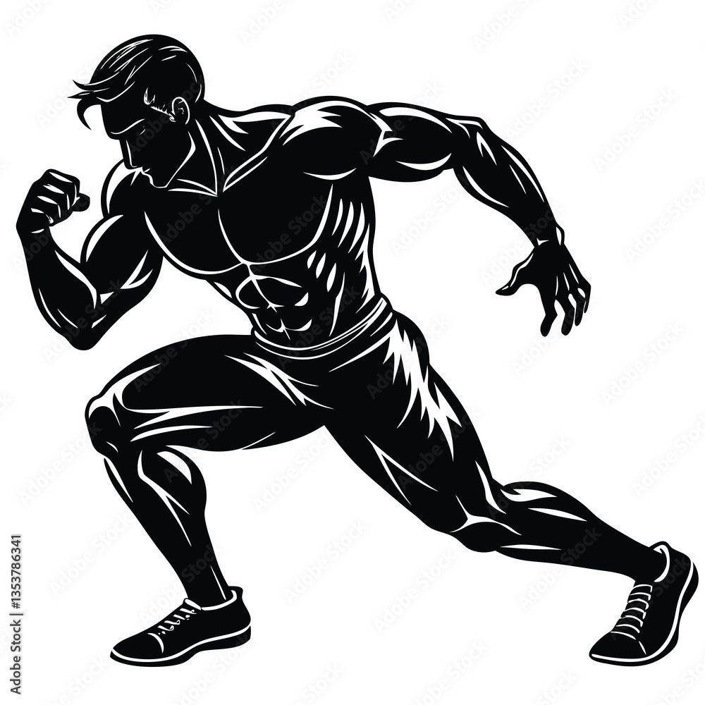 Fototapeta premium A Bodybuilder silhouette vector