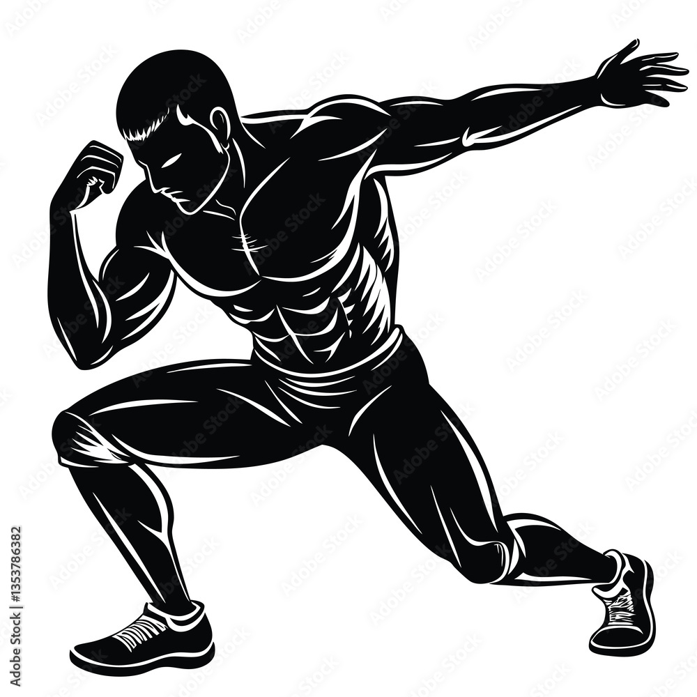 Fototapeta premium A Bodybuilder silhouette vector