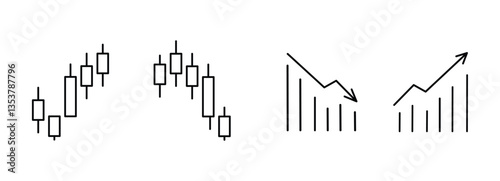 financial charts with line style, capital market, team performance and statistical progress