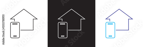 Home automation icon. Vector illustration. isolated on white and black background. EPS 10