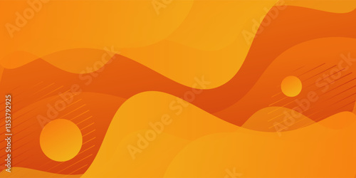 Orange geometric business banner design. Creative banner design with wave shape as template. Simple horizontal banner. Vector Eps10