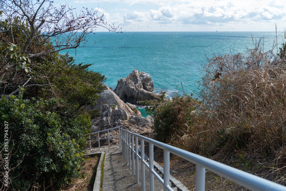 Obraz premium 青い空と青い海