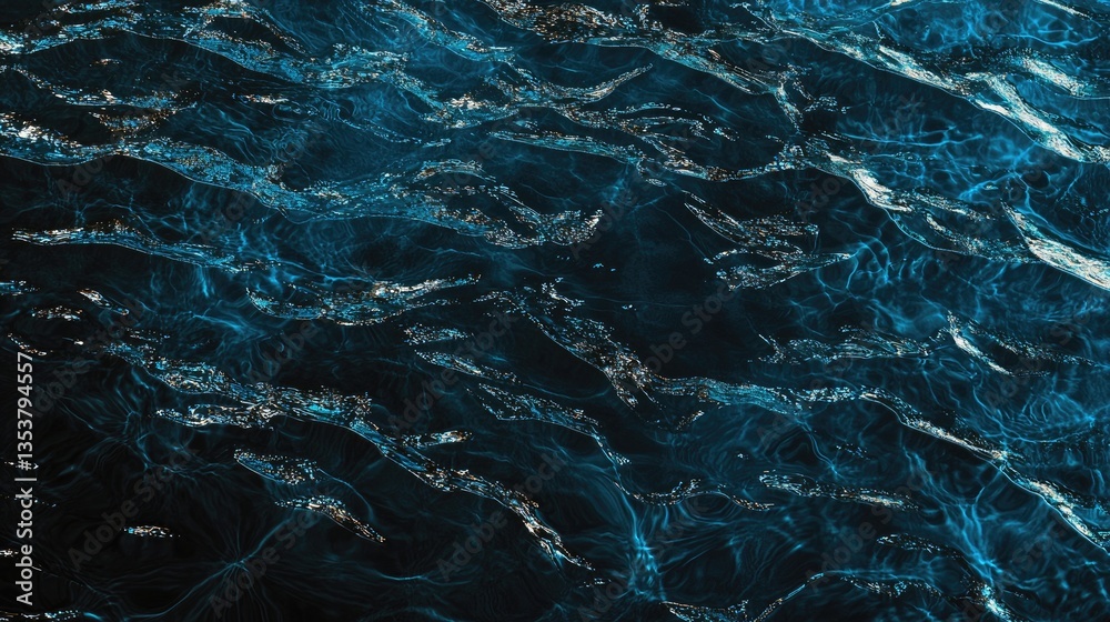 Naklejka premium Dark moody abstract texture with deep blues and blacks, subtle light reflections adding dimension