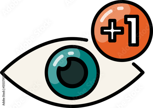 +1 viewer video line icon