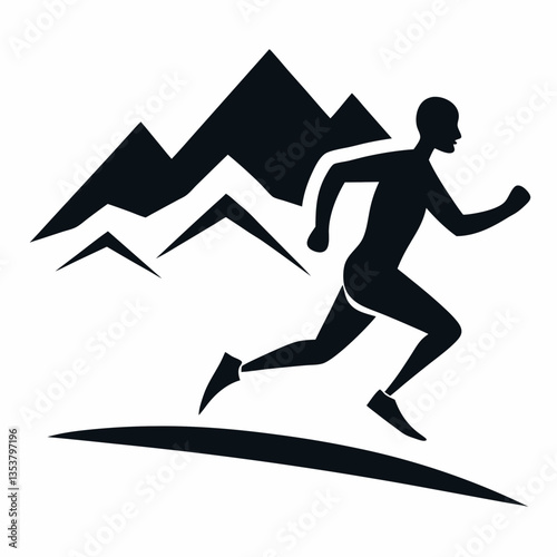 Silhouette of a Runner on Trail – Athletic Motion in Nature