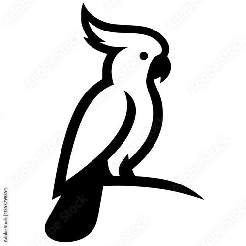 Simple minimalist parrot silhouette