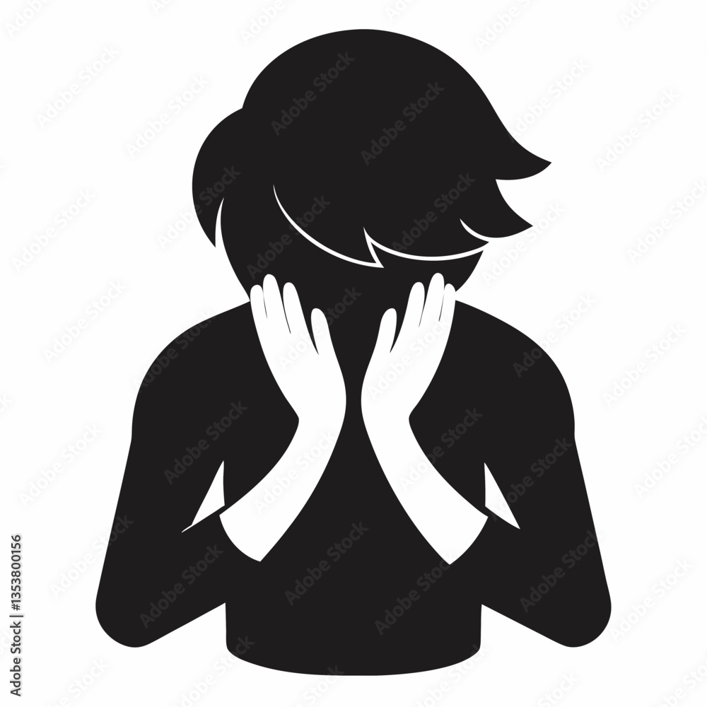 Sad, Depressed, Alone, Thinking Pose Vector Art Sad, Depressed, Alone, Thinking Pose Vector Art