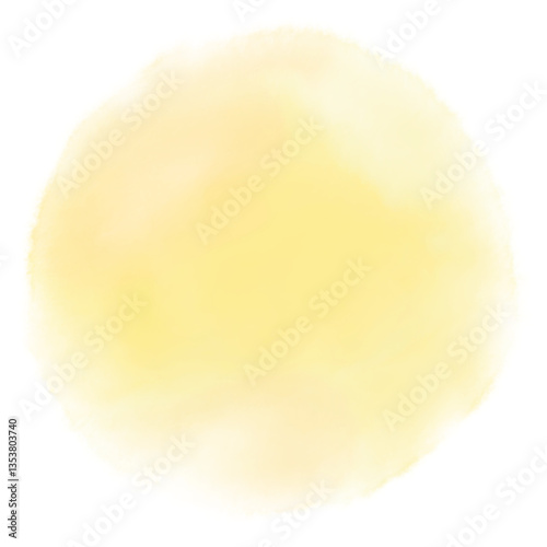 黄色の水彩風にじみイラスト