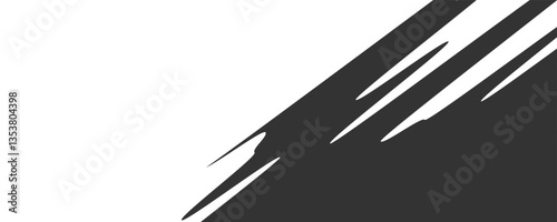 Abstract black and white background with spikes and zigzag line pattern
