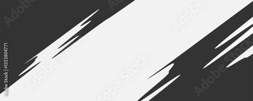 Abstract black and white background with spikes and zigzag line pattern