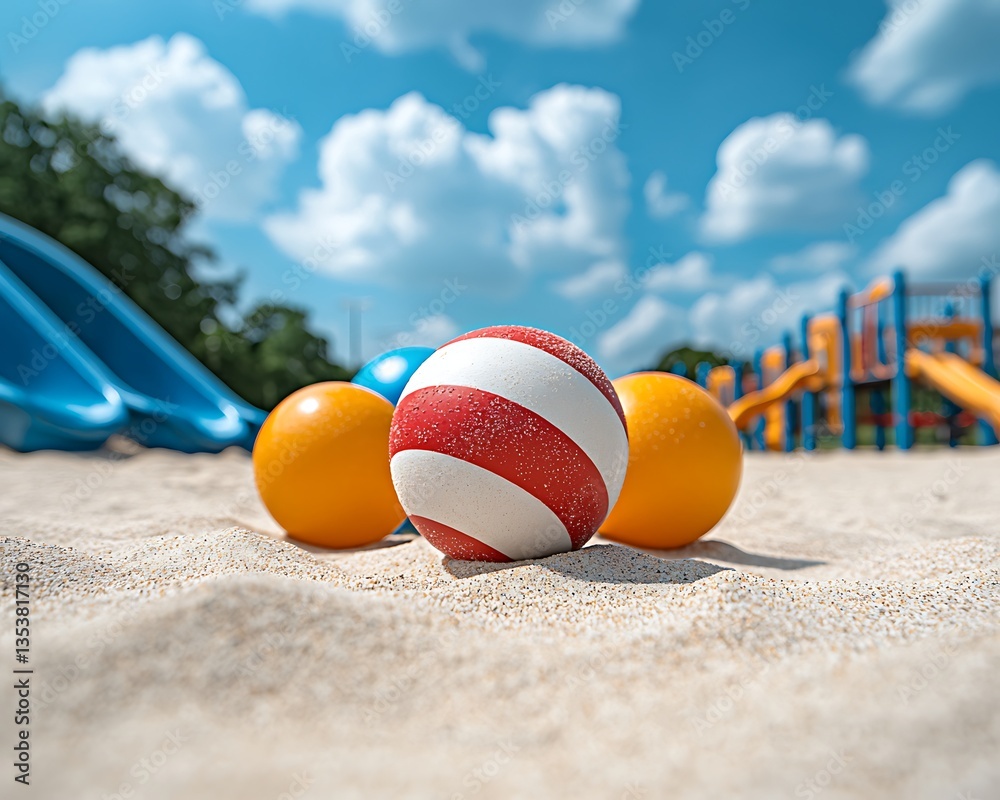 Obraz premium Playground Balls in Sand.