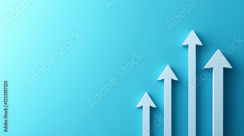 Graphic illustration of upward-pointing arrows representing growth and progress