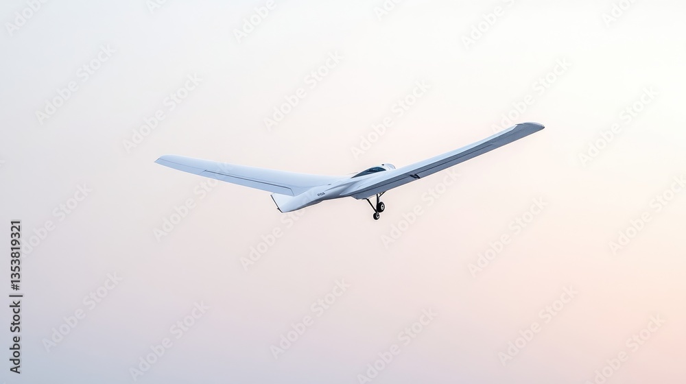 Obraz premium Light aircraft in flight against a soft sky