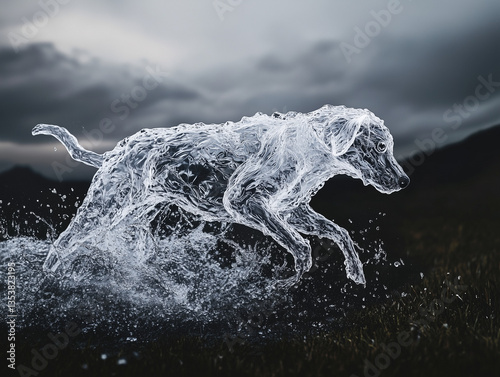 Liquid Imagination: Water Dog Sculpture in Motion